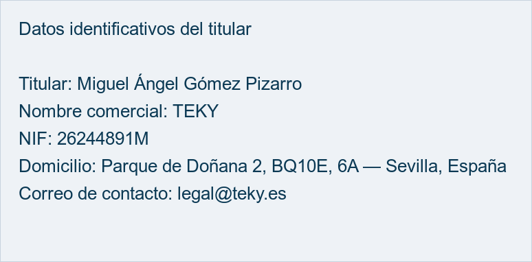 Datos identificativos del titular